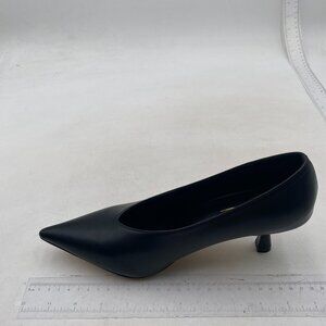 Milooey shoes Black Pointed Toe Pumps Slip On Kitten Heels Comfy Daily Shoes